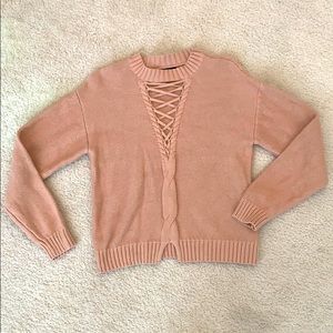Pale blush pink crop sweater
